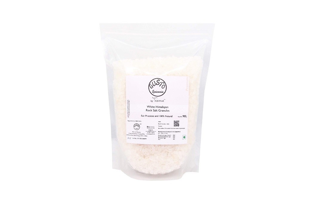 Tassyam White Himalayan Rock Salt Granules   Pack  900 grams